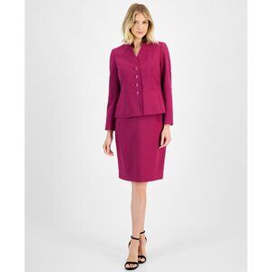 Le Suit Womens Business Professional Blazer Pencil Skirt Suit Set Size 10